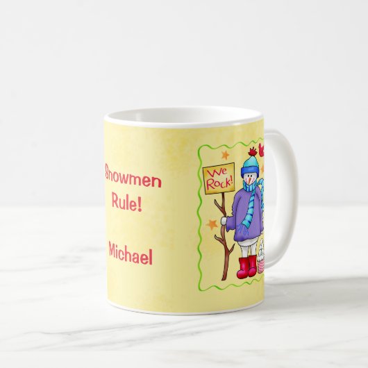 Snowmen Rule Name Persoonlijke Snowman Art Koffiemok (Voorkant rechts)