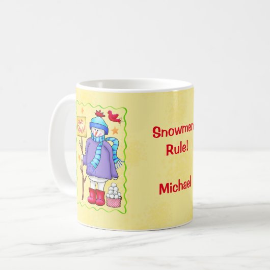 Snowmen Rule Name Persoonlijke Snowman Art Koffiemok (Voorkant links)