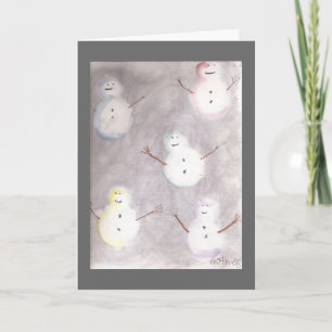 Snowmen Secular Kerstmis of Holiday Greeting Card Feestdagen Kaart