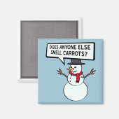 Snowmen Smell Carrots Funny Magnet (Voorkant / Achterkant)