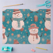 Snowmen Sneeuwvlokken Cadeaus Paarse Grijze Kerst Tissuepapier (Craft)