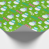 Snowmen Sneeuwvlokken Ho Ho Modern Kerstmis Cadeaupapier (Hoek)