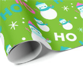 Snowmen Sneeuwvlokken Ho Ho Modern Kerstmis Cadeaupapier (Rol Hoek)