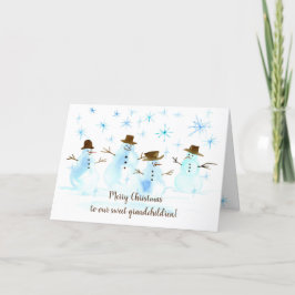 Snowmen Snowflakes Feestdagen Kaart
