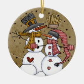 Snowmen Sterrennacht Keepomwille Ornament (Voorkant)