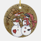 Snowmen Sterrennacht Keepomwille Ornament (Achterkant)