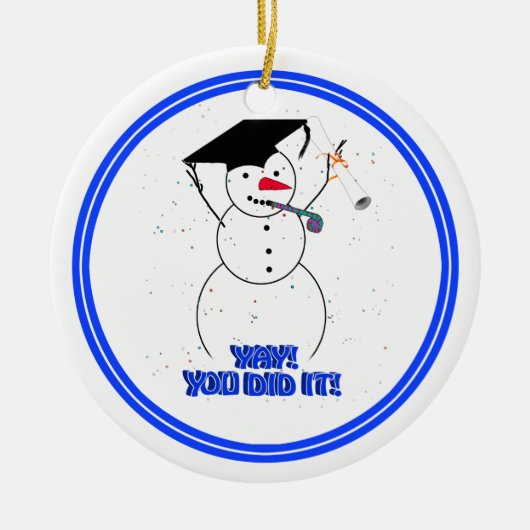 Snowmen studeren - YAY! Je hebt het gedaan! Keramisch Ornament (Voorkant)