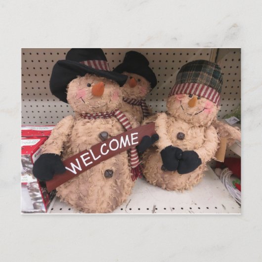 Snowmen Trio Briefkaart (Voorkant)