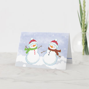 SNOWMEN Vakantie Winter Kerst Wenskaart Feestdagen Kaart