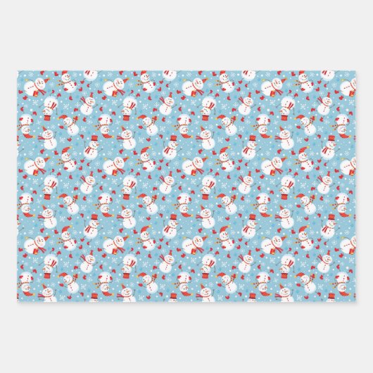 Snowmen Verpakkingsbladen Inpakpapier Vel (Voorkant 3)