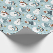 Snowmen — Verpakkingspapier Cadeaupapier (Hoek)