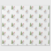 Snowmen — Verpakkingspapier Cadeaupapier (Vlak)