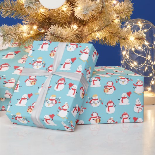 Snowmen — Verpakkingspapier Cadeaupapier (Feestdagen)