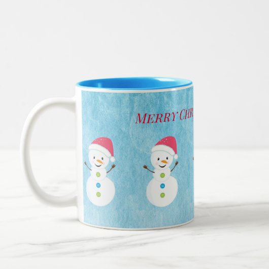 Snowmen voor fijne kerst tweekleurige koffiemok (Links)