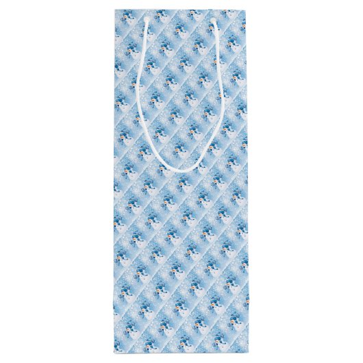 Snowmen Wijn Cadeautas (Achterkant)