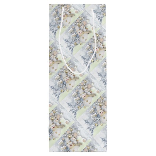 Snowmen Wijn Cadeautas (Achterkant)