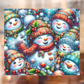 Snowmen Window Cling Raamsticker (Vel 2)