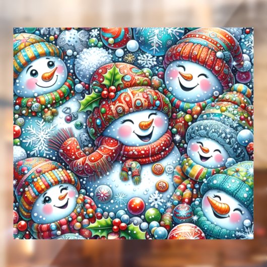 Snowmen Window Cling Raamsticker (Vel 2)