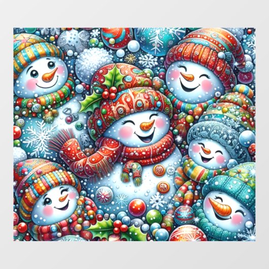 Snowmen Window Cling Raamsticker (Vel)