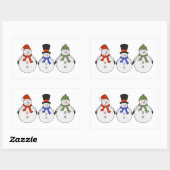 Snowmen Winter is gekomen Rechthoekige Sticker (Vel)
