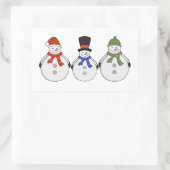 Snowmen Winter is gekomen Rechthoekige Sticker (Tas)
