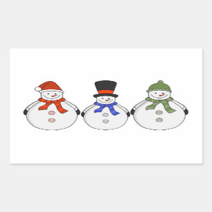 Snowmen Winter is gekomen Rechthoekige Sticker