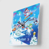 Snowmen Winter Wonderland. Grote wandklok (Hoek)