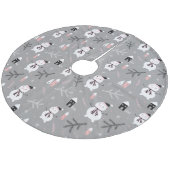 Snowmen, woningen en winterbijkantoren fleece kerstboom rok (Gekanteld)