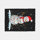 Snowmies Santa Lights Christmas Snowman Volleyball Fleece Deken (Voorkant (Horizontaal))