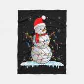 Snowmies Santa Lights Christmas Snowman Volleyball Fleece Deken (Voorkant)
