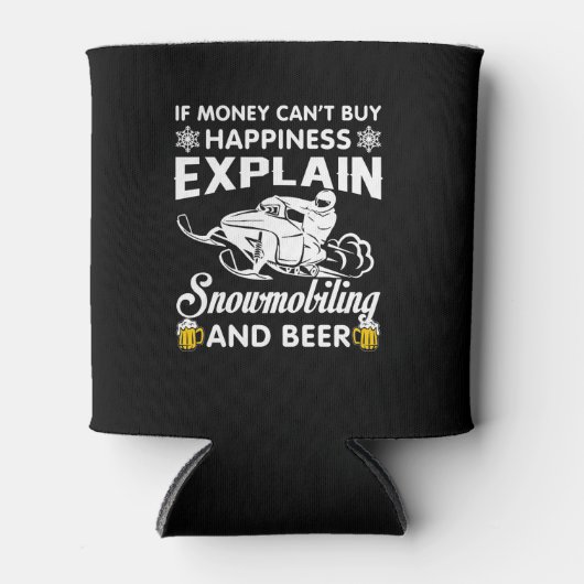 Snowmobiel Beer kopen van geld Blikjeskoeler (Voorkant)