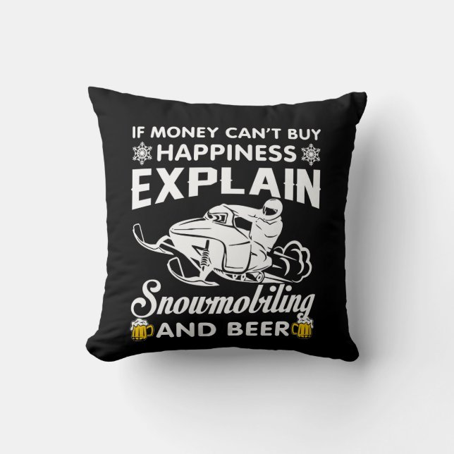 Snowmobiel Beer kopen van geld Kussen (Voorkant)