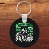 Snowmobiel hard Fast Dirty Braap Snowmobile Sleutelhanger (Voorkant)