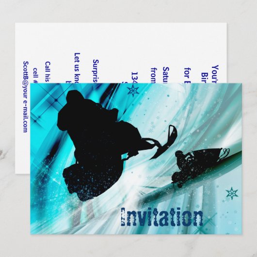 Snowmobiel op Icy Trails Kaart (Voorkant / Achterkant)