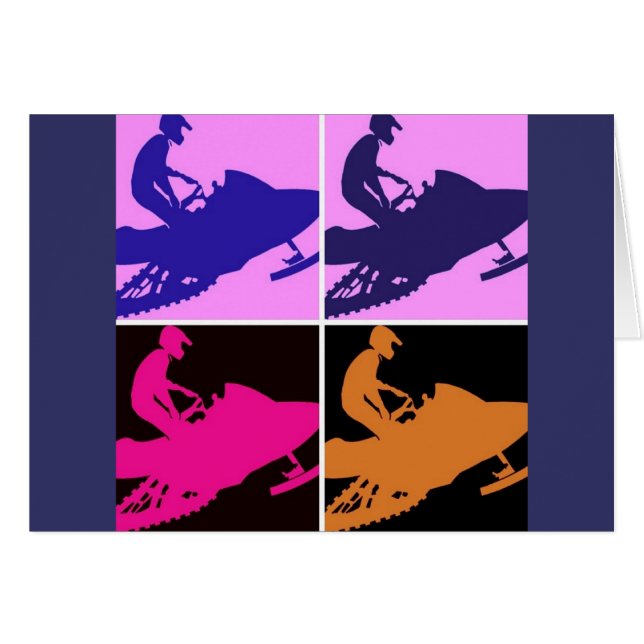 Snowmobiel Pop Art (Voorkant Horizontaal)