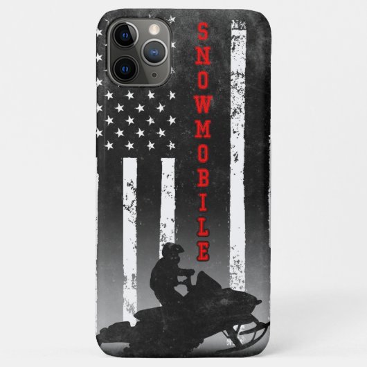 SNOWMOBIELE AMERIKAANSE VLAGZWART  Case-Mate iPhone CASE (Achterkant)