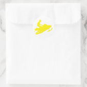 Snowmobier/Geel Geleid Ronde Sticker (Tas)