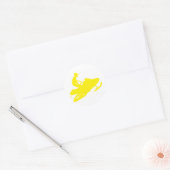 Snowmobier/Geel Geleid Ronde Sticker (Envelop)