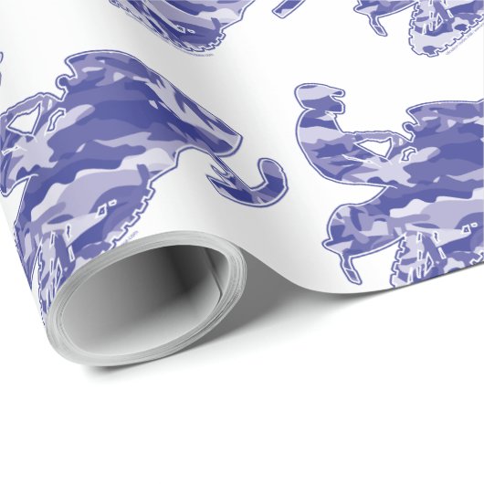 Snowmobier in Camouflage Blue Cadeaupapier (Rol Hoek)