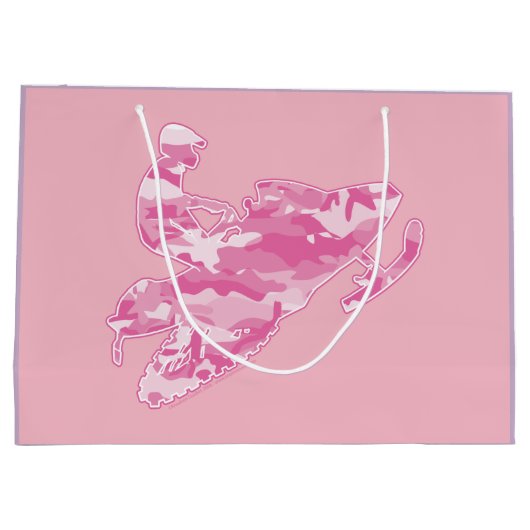 Snowmobier in het Roze Camouflage Groot Cadeauzakje (Achterkant)