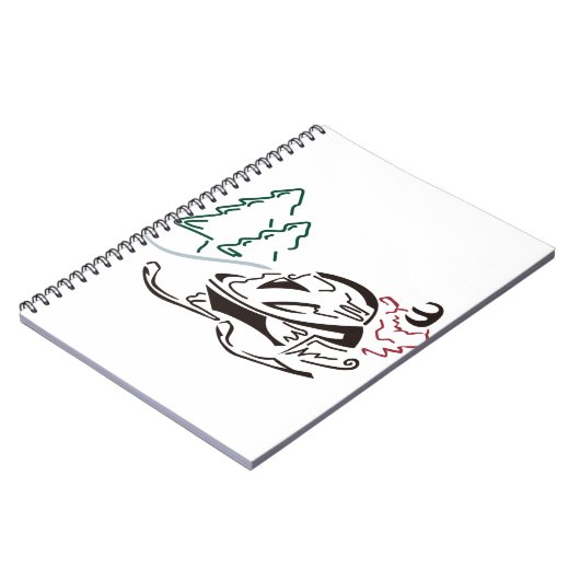 Snowmobier Pine Trees Notitieboek (Linkerzijde)