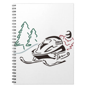 Snowmobier Pine Trees Notitieboek