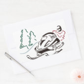Snowmobier Pine Trees Rechthoekige Sticker (Envelop)