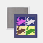 Snowmobier/Pop Art Magneet (Voorkant / Achterkant)