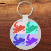 Snowmobier/Pop Art Sleutelhanger (Voorkant)
