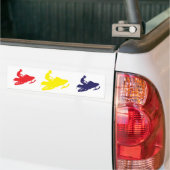 Snowmobier/rood, geel, blauw bumpersticker (Op Truck)