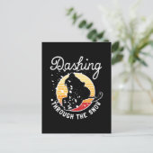 Snowmobiing - Dashing door de sneeuw Briefkaart (Staand voorkant)