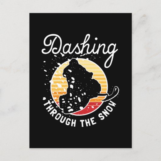 Snowmobiing - Dashing door de sneeuw Briefkaart (Voorkant)