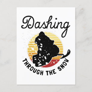 Snowmobiing - Dashing door de sneeuw Briefkaart
