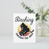 Snowmobiing - Dashing door de sneeuw Briefkaart (Staand voorkant)